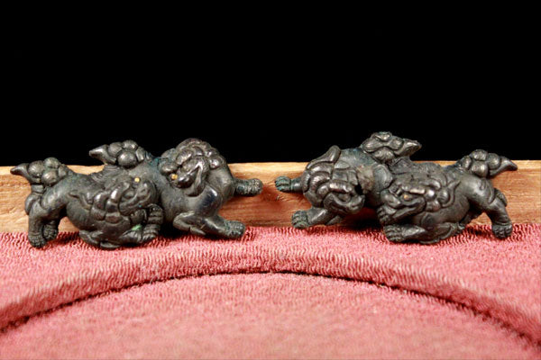 喜】赤銅獅子目貫‼ 刀装具武具‼ 114005 – 喜楽 - kiraku2018