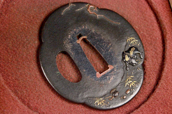 喜】赤銅‼ 牛人物鍔!! 刀装具武具!! 木箱 111078 – 喜楽 - kiraku2018