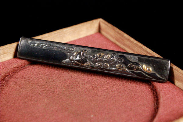 刀道具小柄赤銅梅に鶯図柄